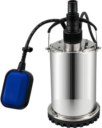 Submersible Water Pump with Float Switch Power 550 W Stainless Steel Flow Rate 9500 L/h Outlet G1-1/2" Height 7.5 M Ipx8 Power Cable Length 10 M