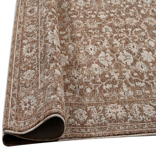 Polcarpet Lyra Teppich Rechteckig Synthetisch,Polyester/Cotton/Leather mit Fransen Brown
