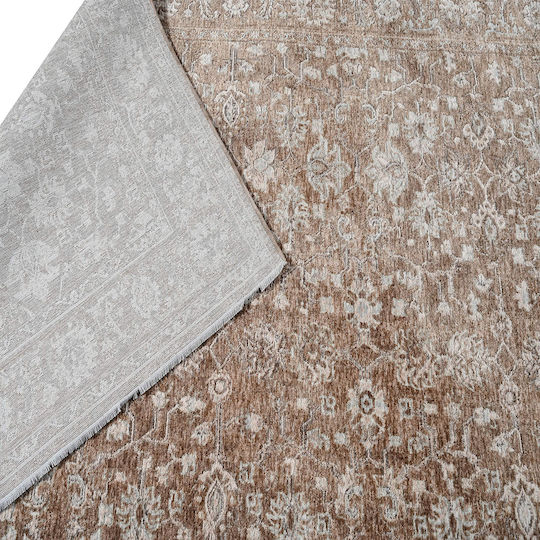 Polcarpet Lyra Teppich Rechteckig Synthetisch,Polyester/Cotton/Leather mit Fransen Brown