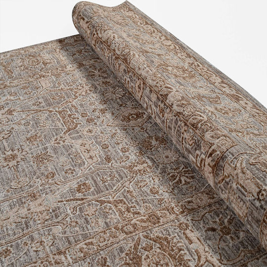 Polcarpet Lyra Teppich Rechteckig Synthetisch,Polyester/Cotton/Leather mit Fransen Brown
