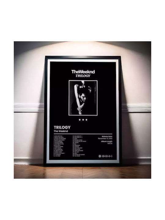 Music Poster Weeknd Trilogy Ms096 21cm X 30cm Μαύρο Ξύλινο Κάδρο