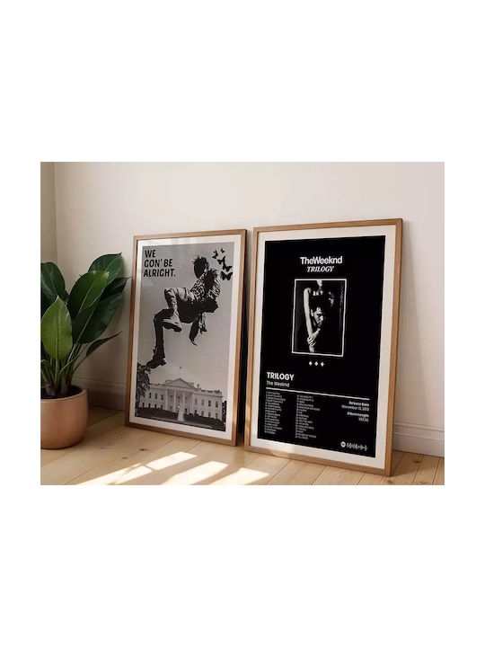 Music Poster Weeknd Trilogy Ms096 21cm X 30cm Μαύρο Ξύλινο Κάδρο