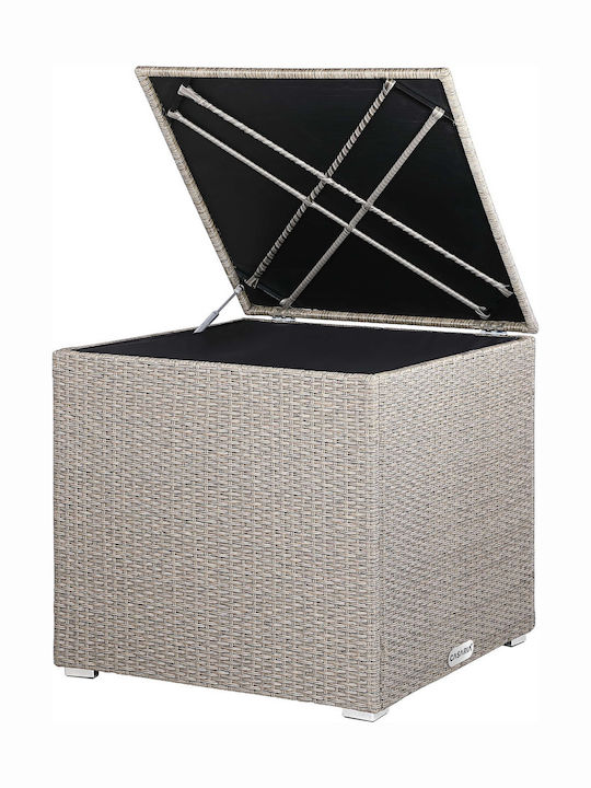 Casaria Cutie de depozitare pentru exterior Rattan 318lt Ecru L75xW75xH70buc