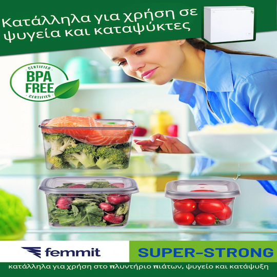 Femmit Σετ 6 Τμχ Βάζα Γενικής Χρήσης 3200 Ml Αεροστεγές Καπάκι Πλαστικό