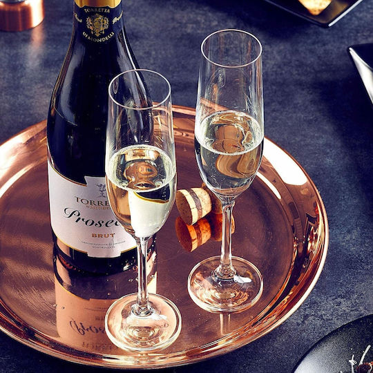 Gurallar Set of Glasses Champagne made of Glass Stemmed 215ml 6pcs