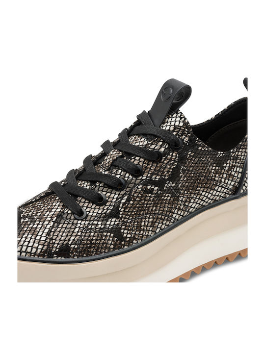 Sneakers Anatomici Pentru Femei Negri Cu Model De Șarpe