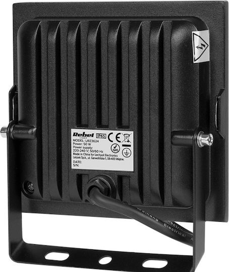 Rebel Στεγανός Προβολέας LED 50W Ψυχρό Λευκό 6500K IP65