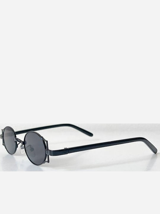 Looks Style Eyewear Unisex Sunglasses with Black Metal Frame and Black Lens 84bem-08973