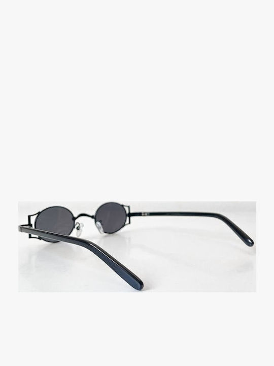 Looks Style Eyewear Unisex Sunglasses with Black Metal Frame and Black Lens 84bem-08973