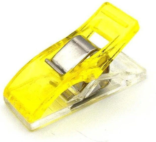 20 Yellow Plastic Clips Securing Patterns Materials Maximum Opening 1.4 Cm Babysnap