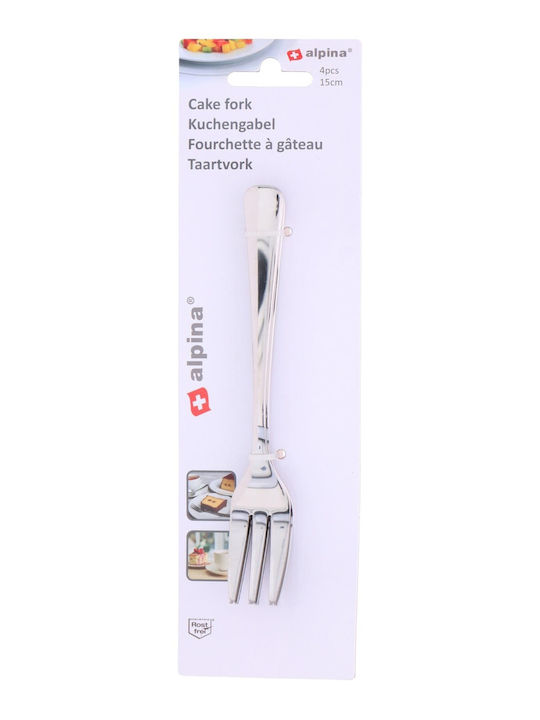 Alpina Appliances Set Gabeln Obst/Dessert Edelstahl Silber 15cm 4Stück