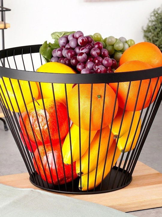 Nava Fruit Bowl Metallic Black 30x30x20cm