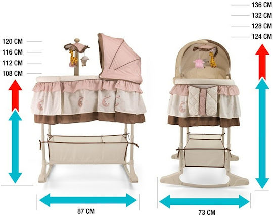 Milly Mally Cradle with Mattress and Wheels Gray