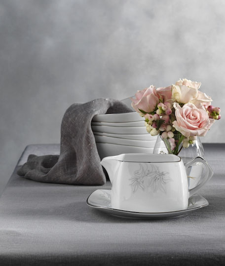 Ionia Genesis Gravy Boat din Porțelan Albă 1pcs