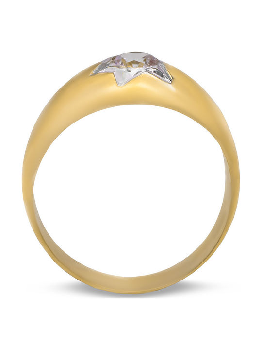Savvas Design Ring with Zircon made of Gold 14K