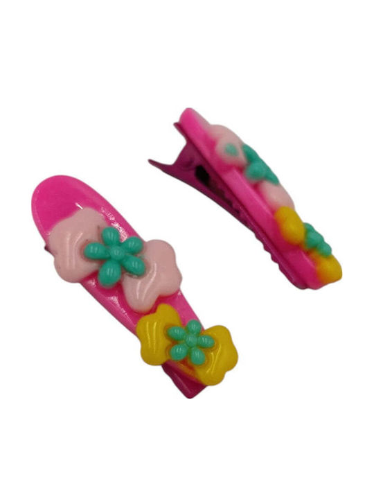 Kinder Bobby Pin Mehrfarbig in Rosa Farbe (Verschiedene Designs) 2St