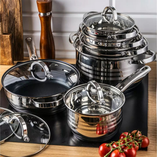 Set de Vase de Gătit Klausberg din Oțel Inoxidabil Argintiu 12 Piese