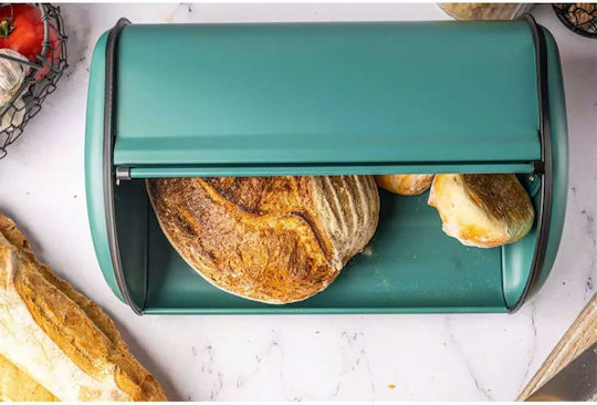 KING Hoff Brotkasten mit Deckel Inox Grüne 44x27x16cm