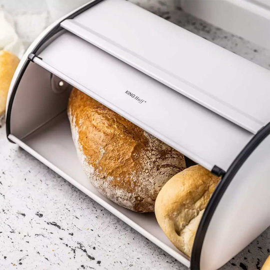 KING Hoff Brotkasten mit Deckel Inox Weiß 44x27cm