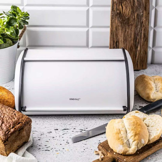 KING Hoff Brotkasten mit Deckel Inox Weiß 44x27cm