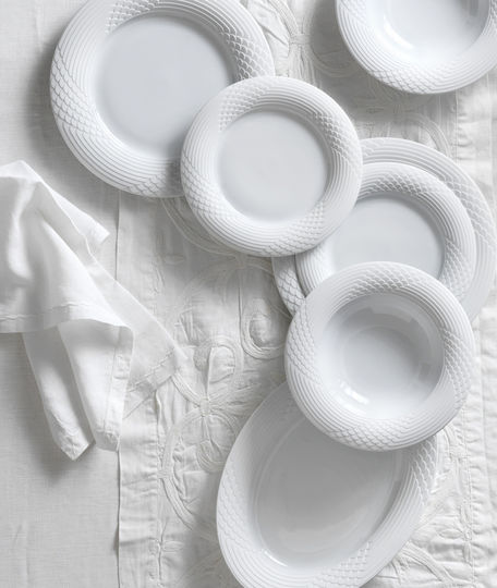 Ionia Platou Oval Plus Mat 33cm Platou de Servire Oval din Porțelan Albă 1buc