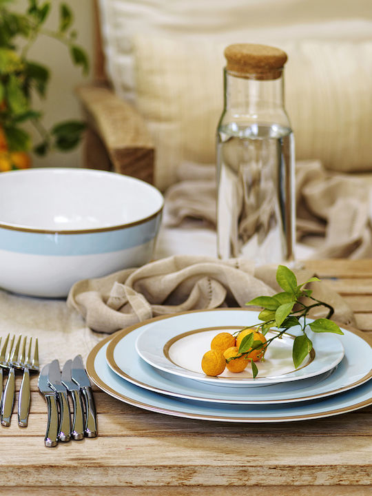 Ionia Sky Serving Platter made of Porcelain Multicolored with Diameter 31cm
