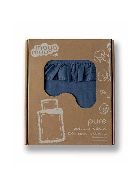 Detexpol Baby Bettbezug Set mit Kissenbezug Navy Denim 100x135cm.
