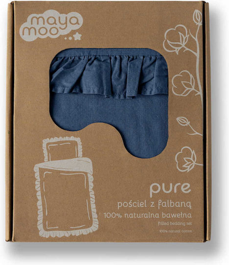 Detexpol Baby Bettbezug Set mit Kissenbezug Navy Denim 100x135cm.