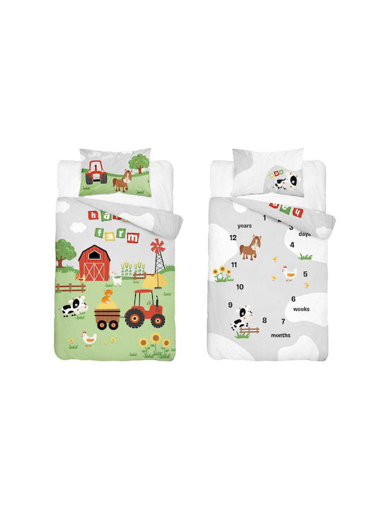 Detexpol Set Copertă de Pătuț cu Față de Pernă Multicoloră 100x135cm.