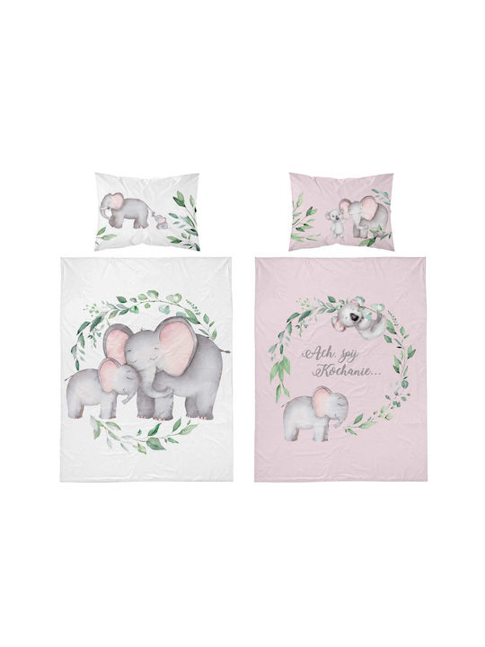 Detexpol Set Copertă de Pătuț cu Față de Pernă Roz 100x135cm.