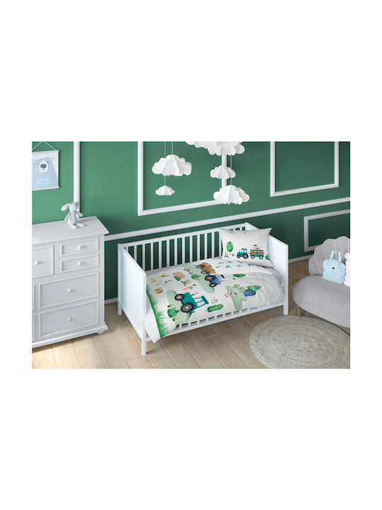 Detexpol Set Copertă de Pătuț cu Față de Pernă Multicoloră 100x135cm.