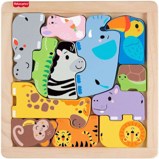 Wooden Kids Puzzle Animals 12pcs Fisher Price