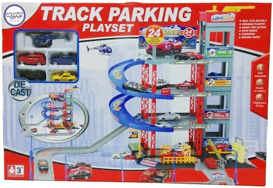 Woopie Multilevel Parking Garage Car Wash Helicopter + Baterie