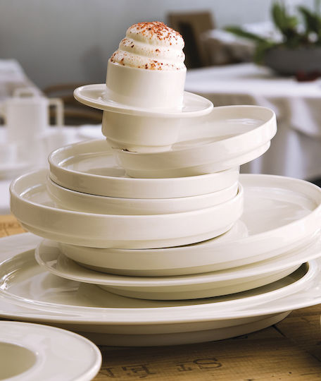 Rak Porcelain Чиния Плитко от Порцелан Бял с Диаметър 23см