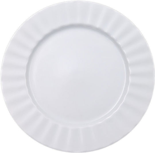 Sidirela Teller Suppe aus Porzellan Weiß mit Durchmesser 23cm