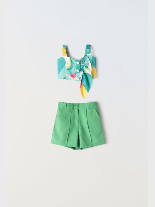 Kids' Set with Shorts Summer 2pcs Green