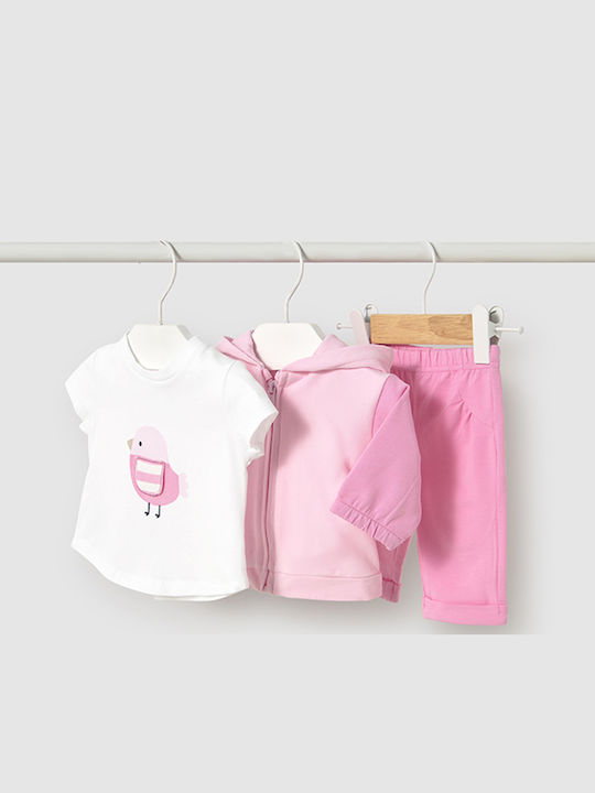 Kids' Set with Shorts Summer 3pcs White/Pink