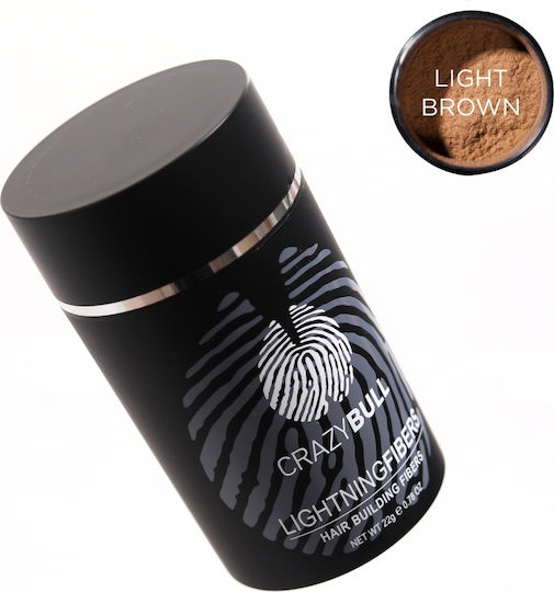 Hair Thinning Coverage Fibers Crazy Bull Hair Building Lightning Fibers Light Brown 22g