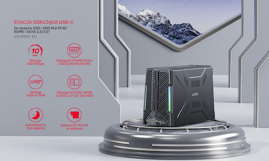 Unitek Docking Station για 4 Σκληρούς Δίσκους SATA (S1243BGY01-EU)