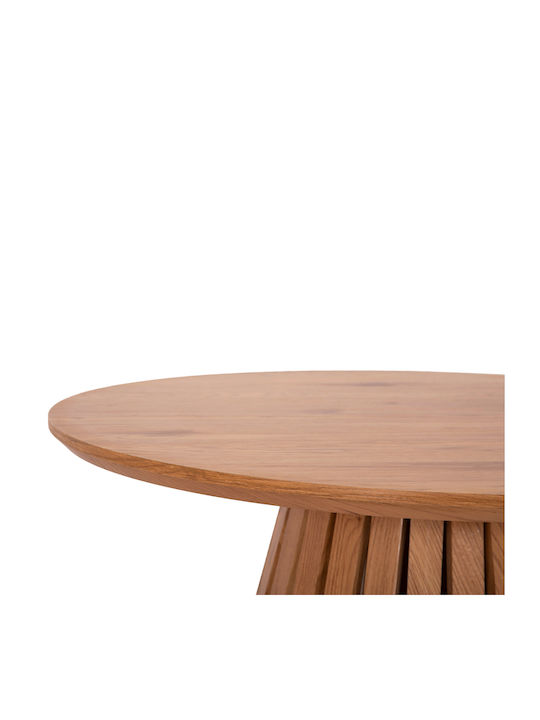 Round Central Coffee Table Talbert Wooden Light Natural Wood W80xL80xH40cm