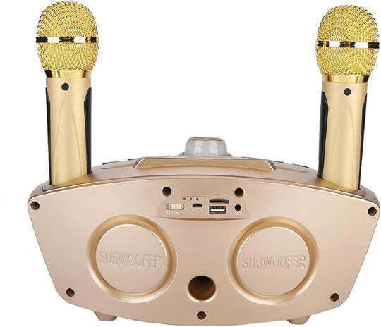 Ηχείο Karaoke με Ασύρματα Μικρόφωνα SD-306S Χρυσό