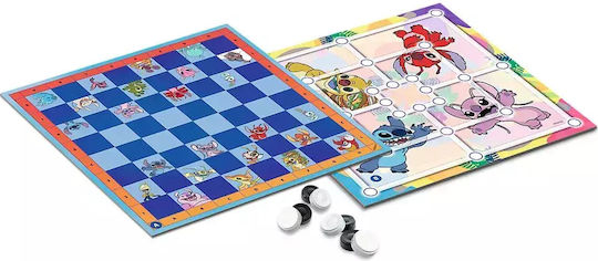 Joc de Societate Stitch Checkers And Mill pentru 2 Jucători 5+ Ani Trefl