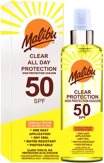 Malibu Clear Protective Spray SPF50 250ml + After Sun Balm 200ml