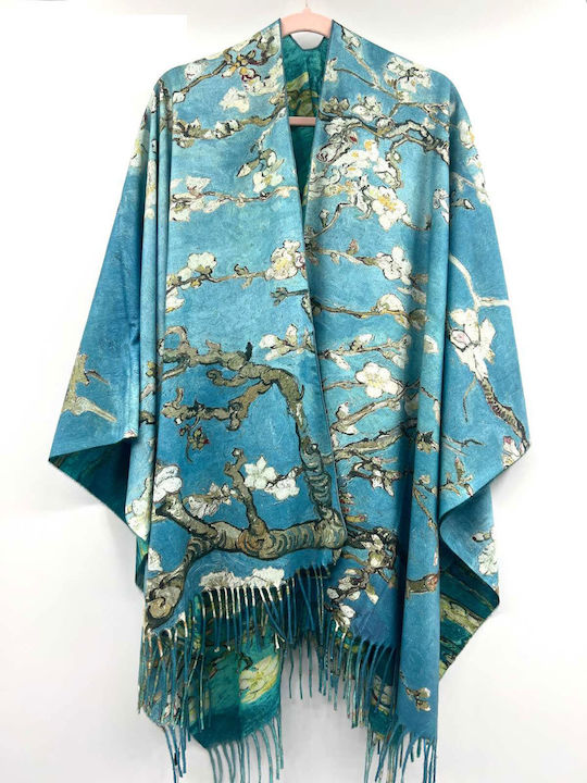 Blooming Almond Tree Women's Scarf Light Blue