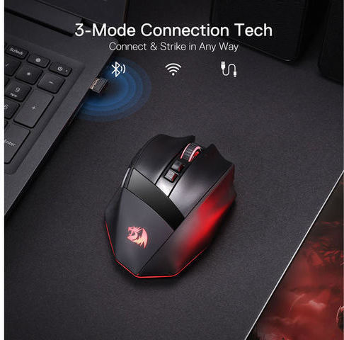 Redragon Rind Pro M813 Безжична RGB Геймърска Мишка 26000 DPI Черен
