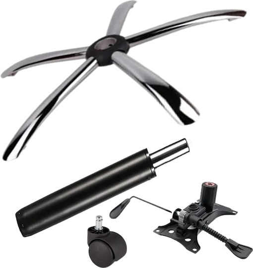 Set Pentru Scaun De Birou Metalic 4 Bucăți 25x15cm Negru