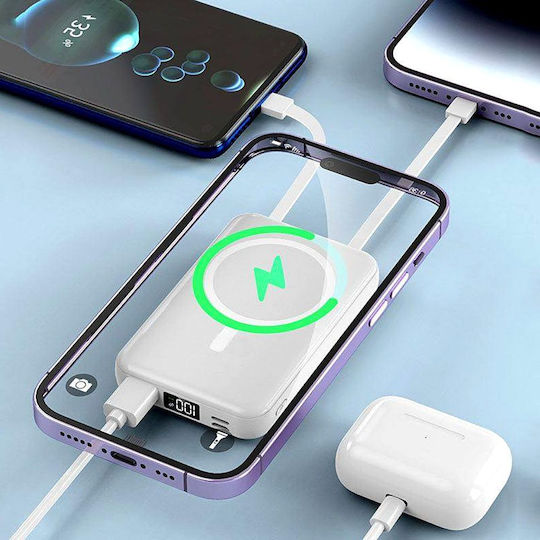 Υ211 Power Bank 20000mAh 20W with USB-A Port and 2 USB-C Ports White
