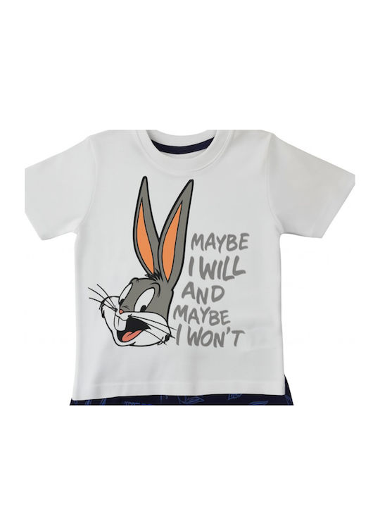 Disney Kids' Pajamas Summer Cotton White Bugs Bunny