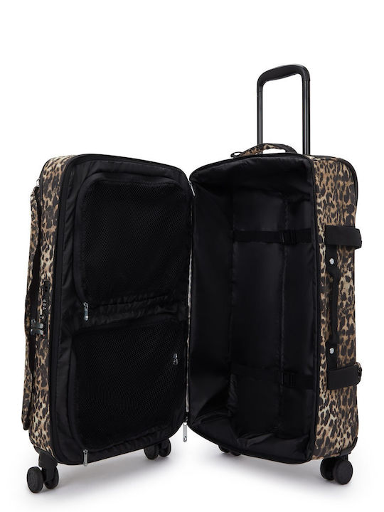 Kipling Spontaneous Μεσαία Βαλίτσα Ταξιδίου Wild Leopard με 4 Ρόδες Ύψους 66εκ.