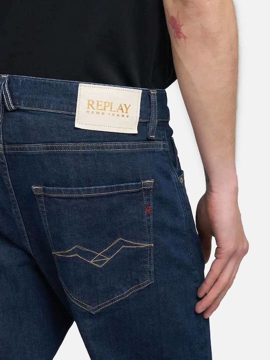 Men's Jeans Pants with Slim Fit Dark-blue